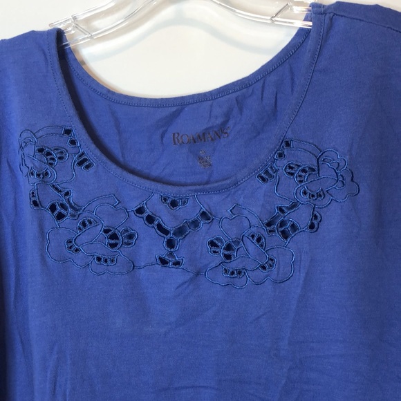 Roaman's Short Sleeve Open Weave Top 3X PLUS SIZE - Picture 5 of 8